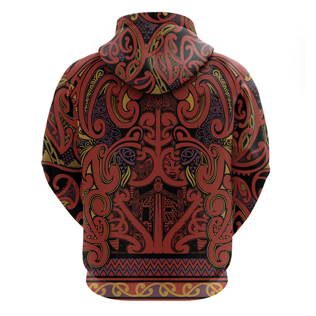 Aotearoa Iwi Rongowhakaata Hoodie Maori Wharenui House Tribal Pattern LT9 - Polynesian Pride