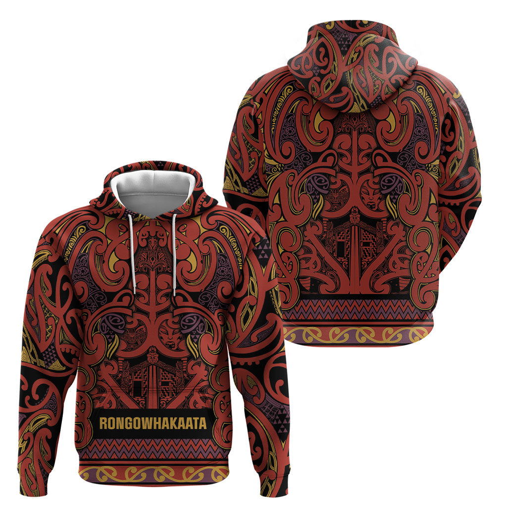Aotearoa Iwi Rongowhakaata Hoodie Maori Wharenui House Tribal Pattern LT9 - Polynesian Pride