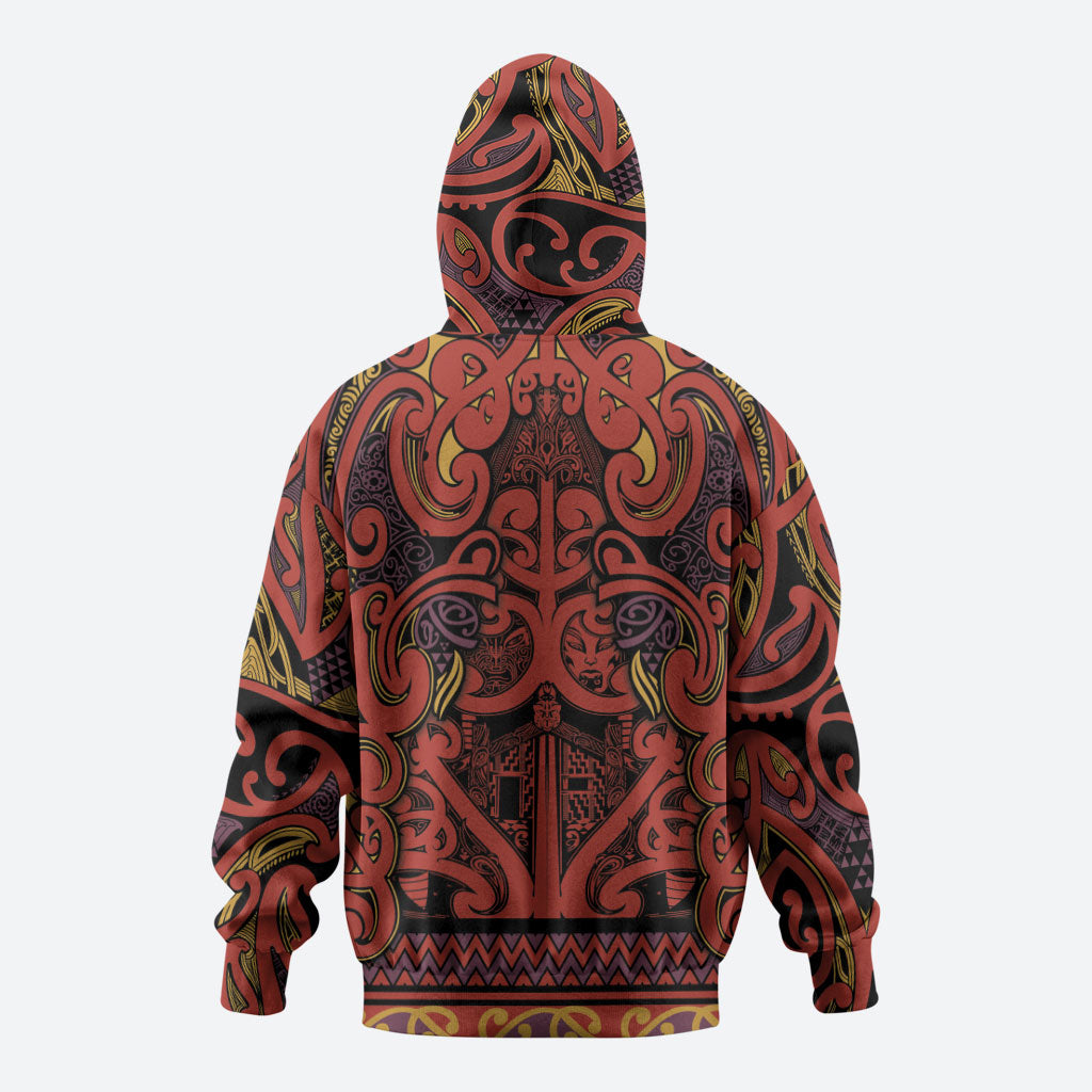 Aotearoa Iwi Rongowhakaata Hoodie Maori Wharenui House Tribal Pattern LT9 - Polynesian Pride