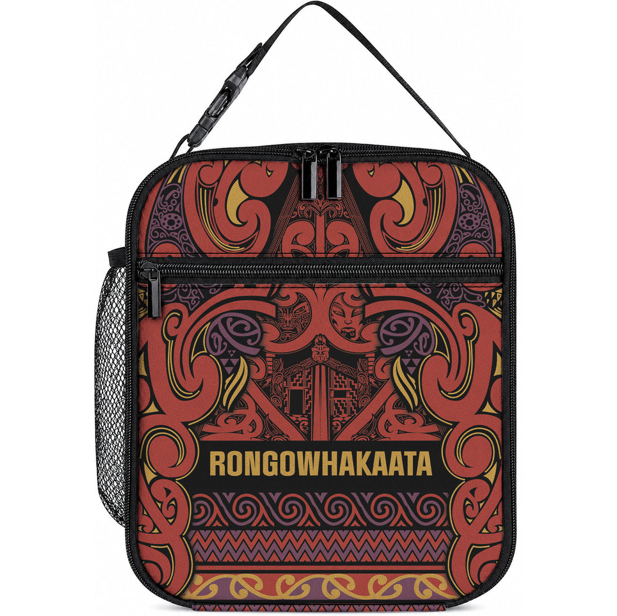 Aotearoa Iwi Rongowhakaata Lunch Bag Maori Wharenui House Tribal Pattern