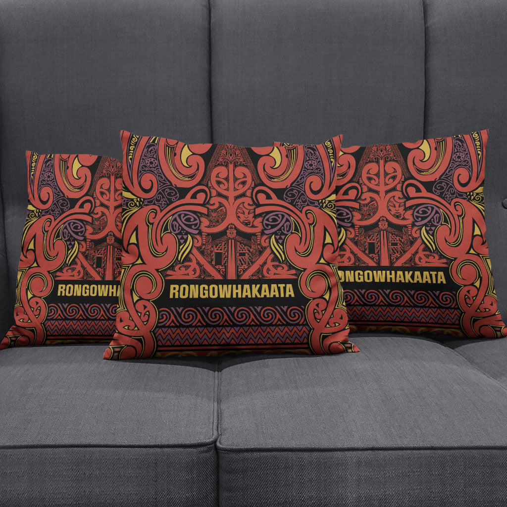 Aotearoa Iwi Rongowhakaata Pillow Cover Maori Wharenui House Tribal Pattern LT9 - Polynesian Pride