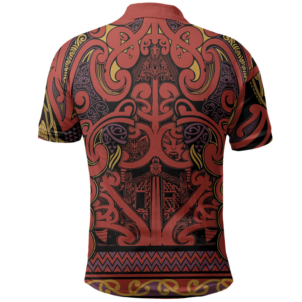 Aotearoa Iwi Rongowhakaata Polo Shirt Maori Wharenui House Tribal Pattern LT9 - Polynesian Pride