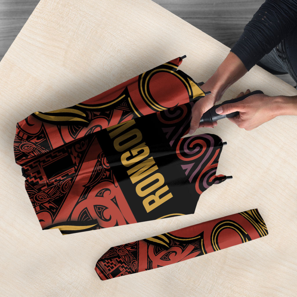 Aotearoa Iwi Rongowhakaata Umbrella Maori Wharenui House Tribal Pattern LT9 - Polynesian Pride
