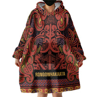 Aotearoa Iwi Rongowhakaata Wearable Blanket Hoodie Maori Wharenui House Tribal Pattern LT9 - Polynesian Pride