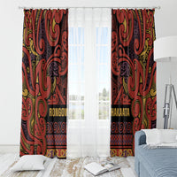 Aotearoa Iwi Rongowhakaata Window Curtain Maori Wharenui House Tribal Pattern LT9 - Polynesian Pride