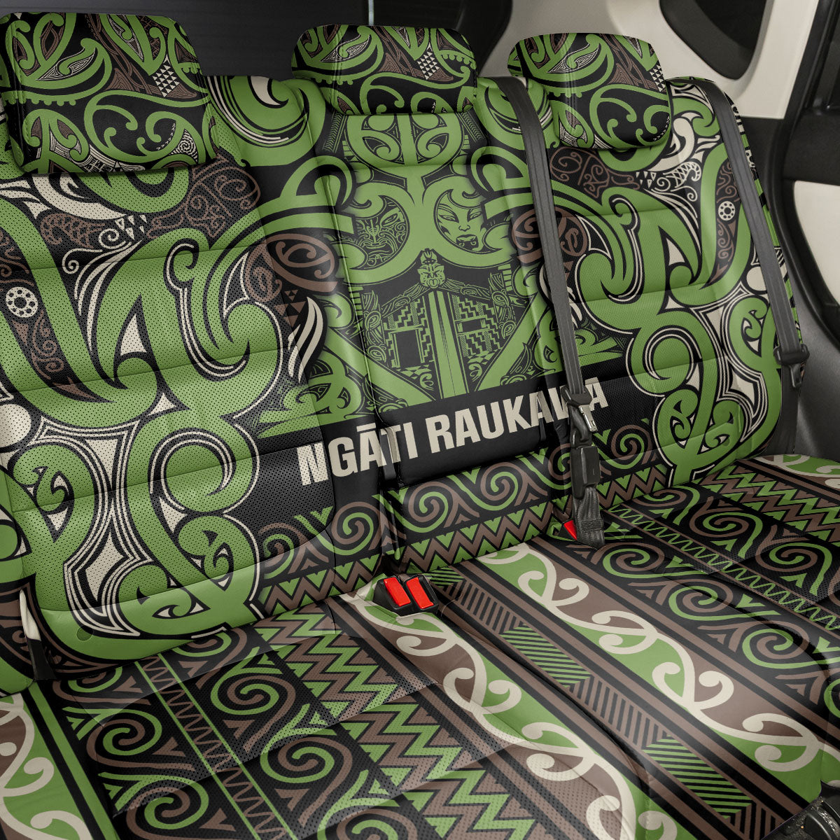 Aotearoa Iwi Ngati Raukawa Back Car Seat Cover Maori Wharenui House Tribal Pattern LT9 - Polynesian Pride