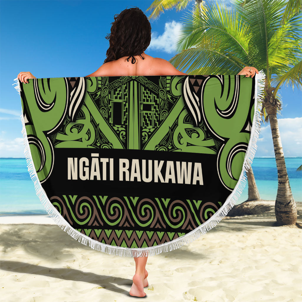 Aotearoa Iwi Ngati Raukawa Beach Blanket Maori Wharenui House Tribal Pattern LT9 - Polynesian Pride