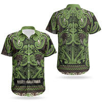 Aotearoa Iwi Ngati Raukawa Couples Matching Short Sleeve Bodycon Dress and Hawaiian Shirt Maori Wharenui House Tribal Pattern LT9 - Polynesian Pride