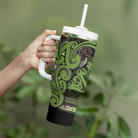Aotearoa Iwi Ngati Raukawa Tumbler With Handle Maori Wharenui House Tribal Pattern LT9 - Polynesian Pride