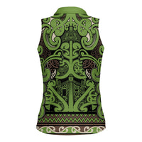 Aotearoa Iwi Ngati Raukawa Women Sleeveless Polo Shirt Maori Wharenui House Tribal Pattern LT9 - Polynesian Pride