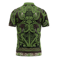 Aotearoa Iwi Ngati Raukawa Zipper Polo Shirt Maori Wharenui House Tribal Pattern LT9 - Polynesian Pride