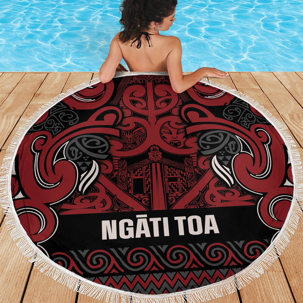 Aotearoa Iwi Ngati Toa Beach Blanket Maori Wharenui House Tribal Pattern LT9 - Polynesian Pride