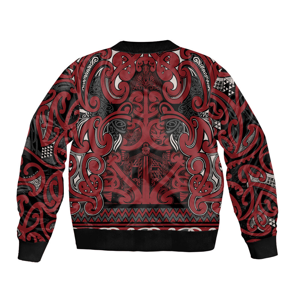 Aotearoa Iwi Ngati Toa Bomber Jacket Maori Wharenui House Tribal Pattern LT9 - Polynesian Pride