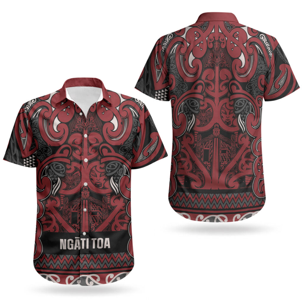 Aotearoa Iwi Ngati Toa Couples Matching Short Sleeve Bodycon Dress and Hawaiian Shirt Maori Wharenui House Tribal Pattern LT9 - Polynesian Pride