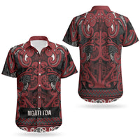 Aotearoa Iwi Ngati Toa Couples Matching Short Sleeve Bodycon Dress and Hawaiian Shirt Maori Wharenui House Tribal Pattern LT9 - Polynesian Pride