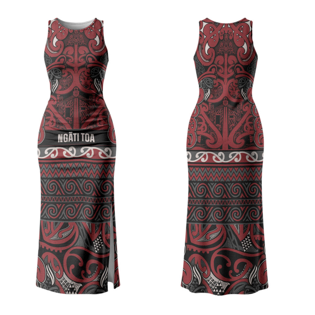 Aotearoa Iwi Ngati Toa Couples Matching Tank Maxi Dress and Hawaiian Shirt Maori Wharenui House Tribal Pattern LT9 - Polynesian Pride