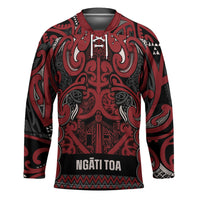 Aotearoa Iwi Ngati Toa Hockey Jersey Maori Wharenui House Tribal Pattern LT9 Unisex Dark Red - Polynesian Pride