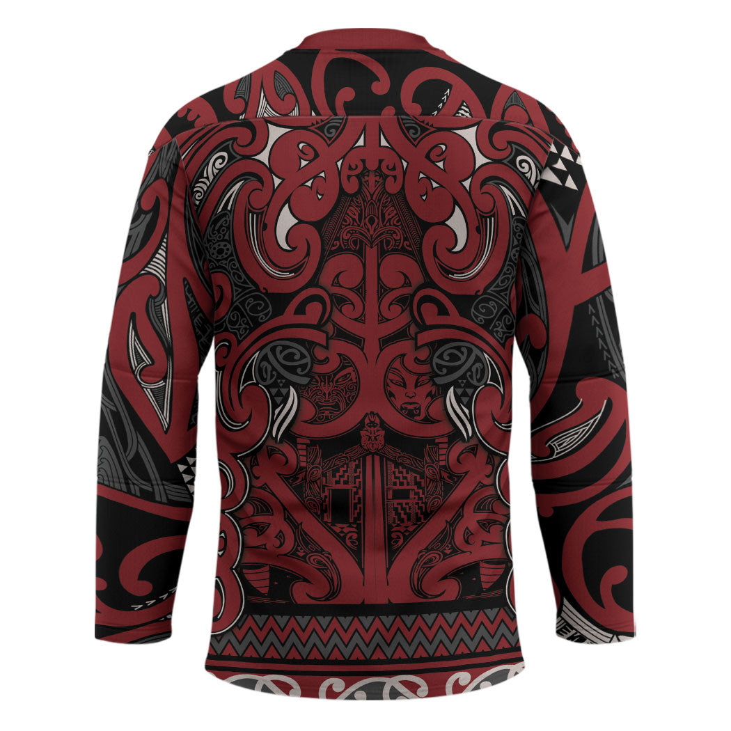 Aotearoa Iwi Ngati Toa Hockey Jersey Maori Wharenui House Tribal Pattern LT9 - Polynesian Pride