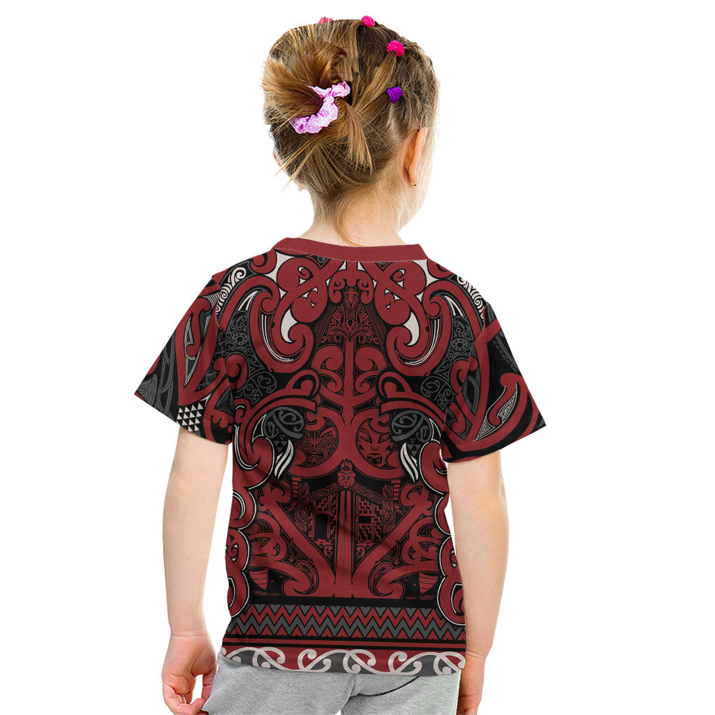 Aotearoa Iwi Ngati Toa Kid T Shirt Maori Wharenui House Tribal Pattern LT9 - Polynesian Pride