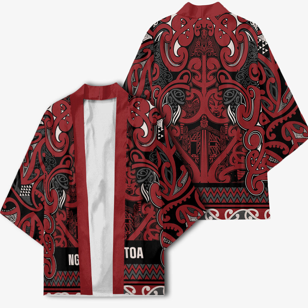 Aotearoa Iwi Ngati Toa Kimono Maori Wharenui House Tribal Pattern LT9 - Polynesian Pride