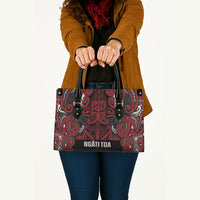 Aotearoa Iwi Ngati Toa Leather Bag Maori Wharenui House Tribal Pattern LT9 - Polynesian Pride