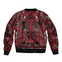 Aotearoa Iwi Ngati Toa Sleeve Zip Bomber Jacket Maori Wharenui House Tribal Pattern LT9 - Polynesian Pride