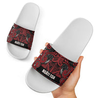 Aotearoa Iwi Ngati Toa Slide Sandals Maori Wharenui House Tribal Pattern LT9 - Polynesian Pride