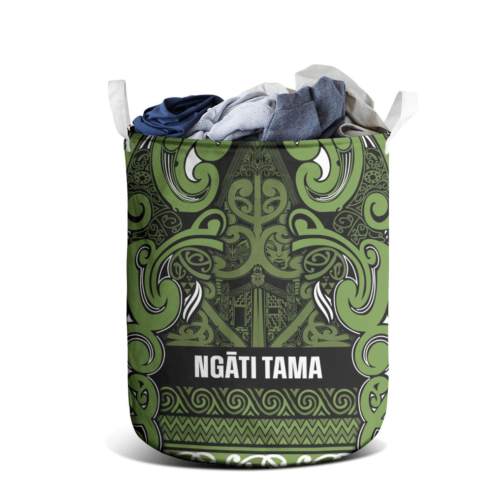 Aotearoa Iwi Ngāti Tama ki Taranaki Trust Laundry Basket Maori Wharenui House Tribal Pattern LT9 - Polynesian Pride