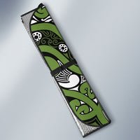 Aotearoa Iwi Ngāti Tama ki Taranaki Trust Auto Sun Shade Maori Wharenui House Tribal Pattern LT9 - Polynesian Pride