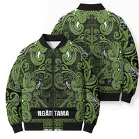 Aotearoa Iwi Ngāti Tama ki Taranaki Trust Bomber Puffer Jacket Maori Wharenui House Tribal Pattern LT9 - Polynesian Pride