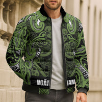 Aotearoa Iwi Ngāti Tama ki Taranaki Trust Bomber Puffer Jacket Maori Wharenui House Tribal Pattern LT9 - Polynesian Pride