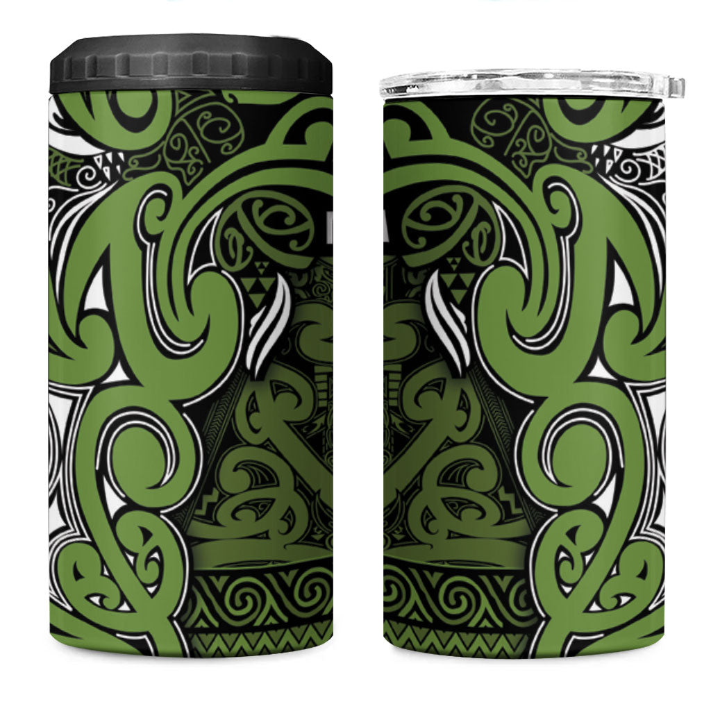 Aotearoa Iwi Ngāti Tama ki Taranaki Trust 4 in 1 Can Cooler Tumbler Maori Wharenui House Tribal Pattern LT9 One Size: 16 oz Lime - Polynesian Pride