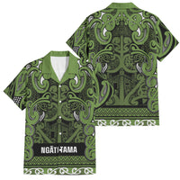 Aotearoa Iwi Ngāti Tama ki Taranaki Trust Family Matching Short Sleeve Bodycon Dress and Hawaiian Shirt Maori Wharenui House Tribal Pattern LT9 Dad's Shirt - Short Sleeve Lime - Polynesian Pride