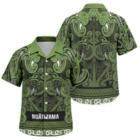 Aotearoa Iwi Ngāti Tama ki Taranaki Trust Family Matching Short Sleeve Bodycon Dress and Hawaiian Shirt Maori Wharenui House Tribal Pattern LT9 Son's Shirt Lime - Polynesian Pride