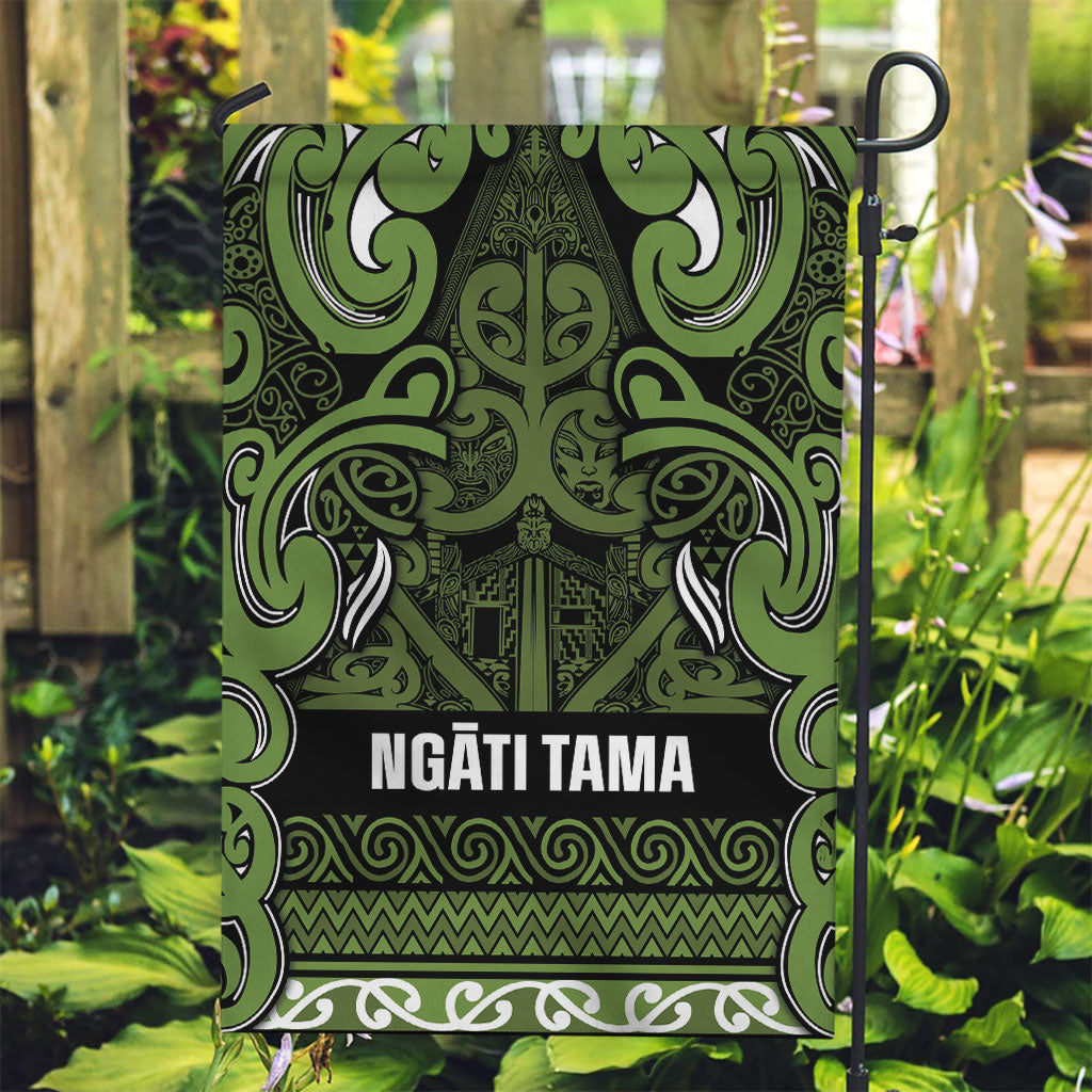 Aotearoa Iwi Ngāti Tama ki Taranaki Trust Garden Flag Maori Wharenui House Tribal Pattern LT9 Garden Flag Lime - Polynesian Pride