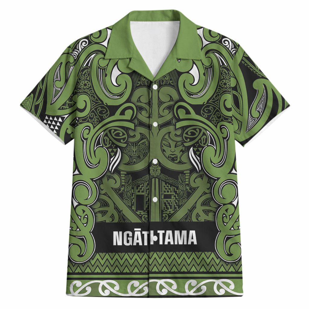 Aotearoa Iwi Ngāti Tama ki Taranaki Trust Hawaiian Shirt Maori Wharenui House Tribal Pattern LT9 Lime - Polynesian Pride