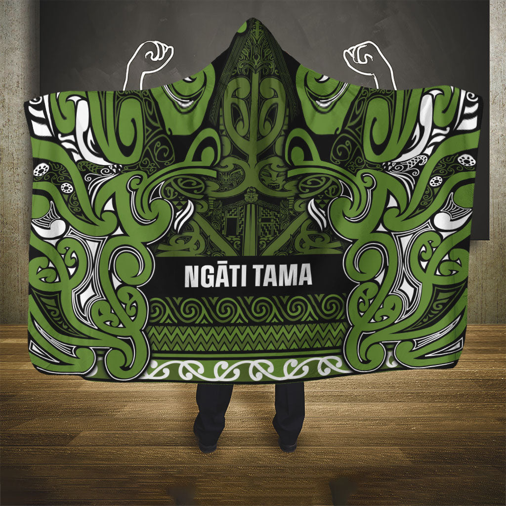 Aotearoa Iwi Ngāti Tama ki Taranaki Trust Hooded Blanket Maori Wharenui House Tribal Pattern LT9 - Polynesian Pride