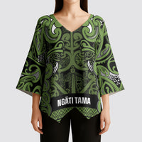 Aotearoa Iwi Ngāti Tama ki Taranaki Trust Kimono Sleeve Blouse Maori Wharenui House Tribal Pattern LT9 - Polynesian Pride