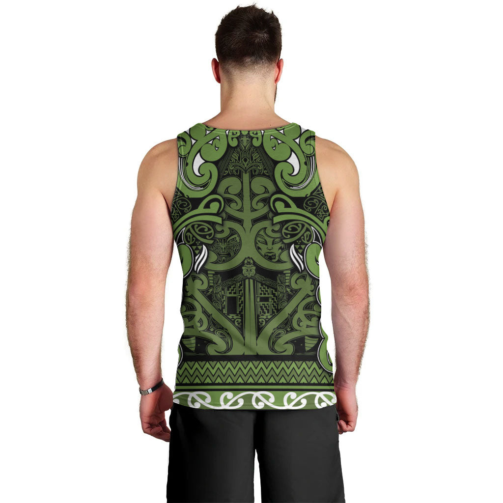 Aotearoa Iwi Ngāti Tama ki Taranaki Trust Men Tank Top Maori Wharenui House Tribal Pattern LT9 - Polynesian Pride