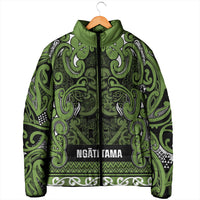 Aotearoa Iwi Ngāti Tama ki Taranaki Trust Padded Jacket Maori Wharenui House Tribal Pattern LT9 - Polynesian Pride