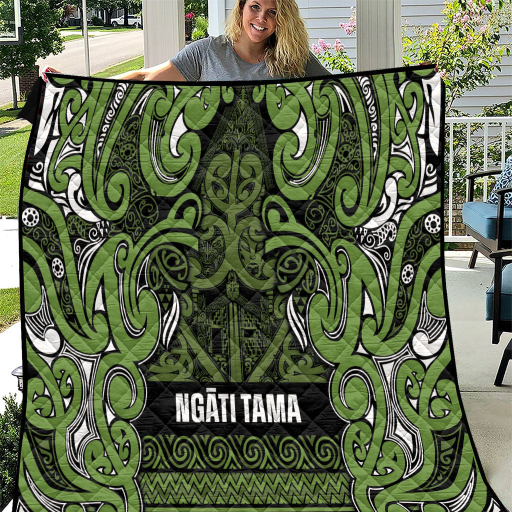 Aotearoa Iwi Ngāti Tama ki Taranaki Trust Quilt Maori Wharenui House Tribal Pattern LT9 Lime - Polynesian Pride