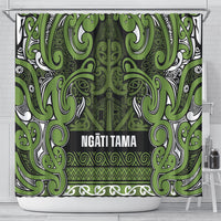 Aotearoa Iwi Ngāti Tama ki Taranaki Trust Shower Curtain Maori Wharenui House Tribal Pattern LT9 - Polynesian Pride