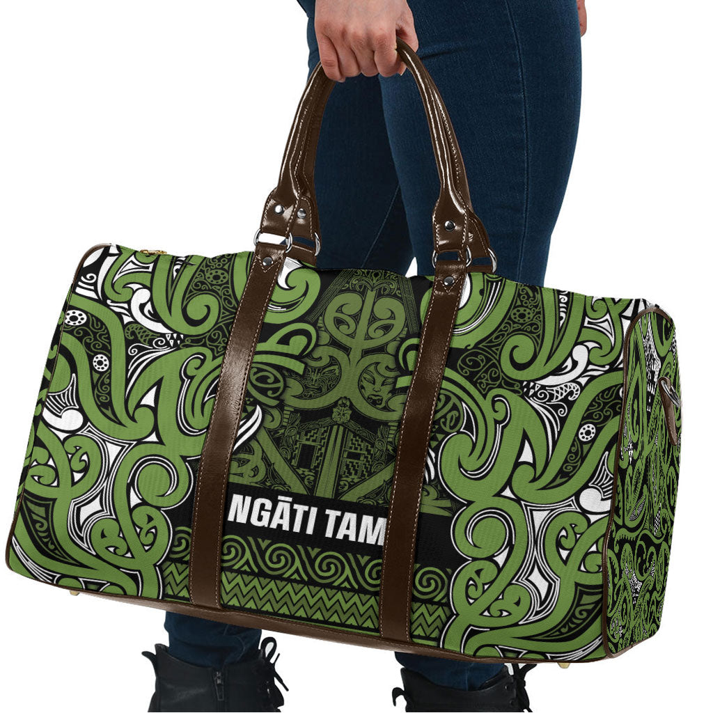 Aotearoa Iwi Ngāti Tama ki Taranaki Trust Travel Bag Maori Wharenui House Tribal Pattern LT9 - Polynesian Pride