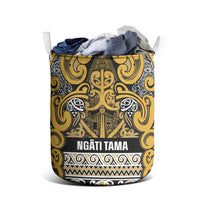 Aotearoa Iwi Ngāti Tama ki Te Waipounamu Trust Laundry Basket Maori Wharenui House Tribal Pattern LT9 - Polynesian Pride