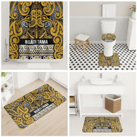 Aotearoa Iwi Ngāti Tama ki Te Waipounamu Trust Bathroom Set Maori Wharenui House Tribal Pattern LT9 - Polynesian Pride