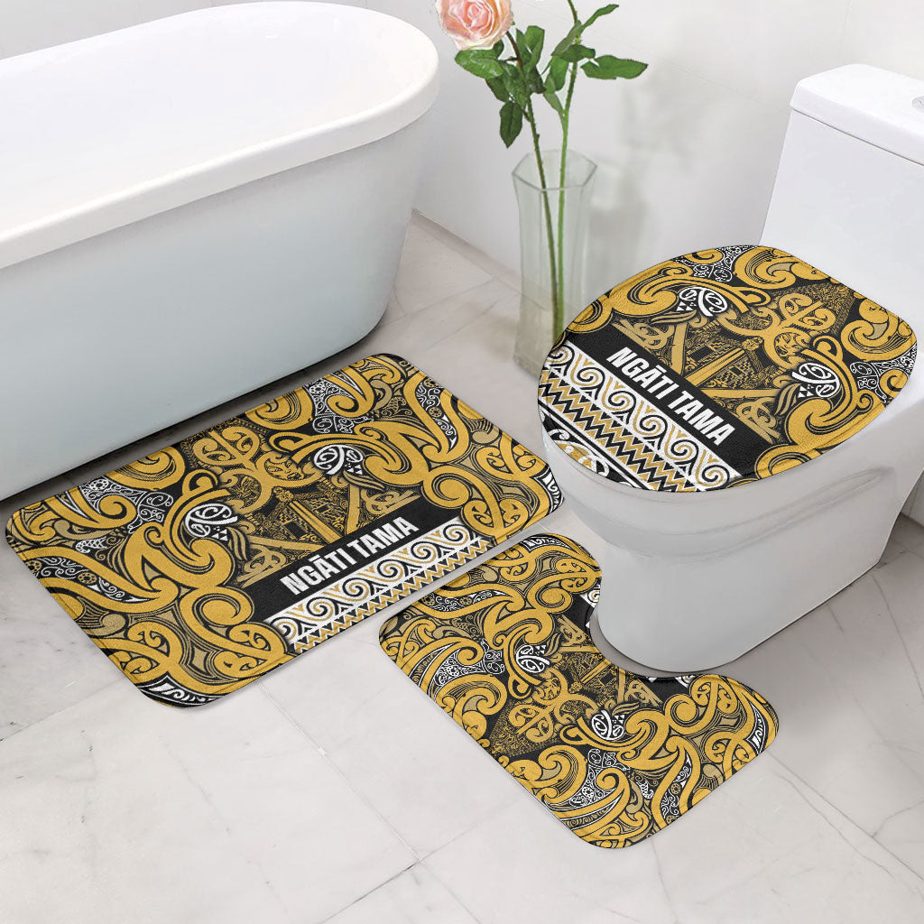 Aotearoa Iwi Ngāti Tama ki Te Waipounamu Trust Bathroom Set Maori Wharenui House Tribal Pattern LT9 - Polynesian Pride