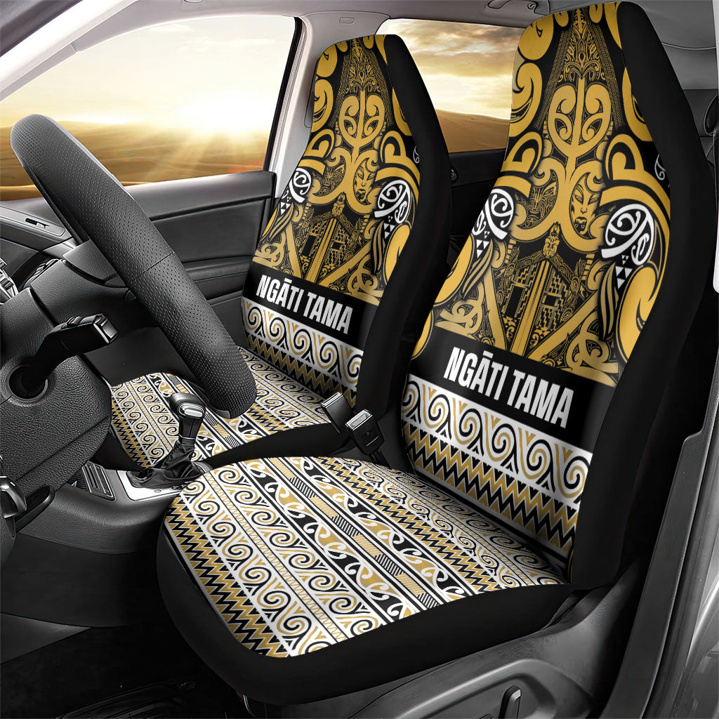 Aotearoa Iwi Ngāti Tama ki Te Waipounamu Trust Car Seat Cover Maori Wharenui House Tribal Pattern LT9 - Polynesian Pride