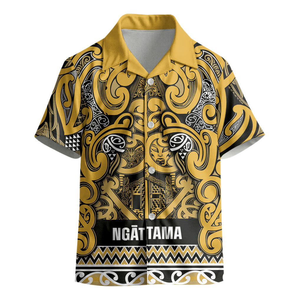 Aotearoa Iwi Ngāti Tama ki Te Waipounamu Trust Kid Hawaiian Shirt Maori Wharenui House Tribal Pattern LT9 - Polynesian Pride
