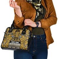 Aotearoa Iwi Ngāti Tama ki Te Waipounamu Trust Shoulder Handbag Maori Wharenui House Tribal Pattern LT9 - Polynesian Pride