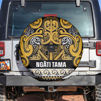 Aotearoa Iwi Ngāti Tama ki Te Waipounamu Trust Spare Tire Cover Maori Wharenui House Tribal Pattern LT9 Gold - Polynesian Pride
